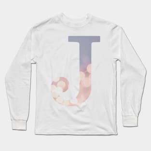 The Letter J Purple Lights Design Long Sleeve T-Shirt